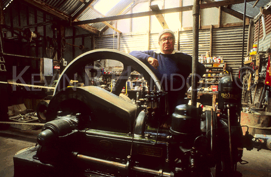 Les Golder, antique engine enthusiast, Kingscote, Kangaroo Island, South Australia