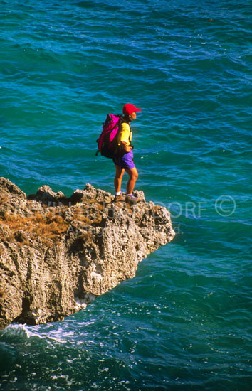 Hiking along Cebu coast near Badian Point, Cebu, Philippines. (PHCeb014)