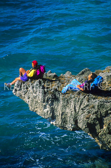 Hiking along Cebu coast near Badian Point, Cebu, Philippines. (PHCeb035)