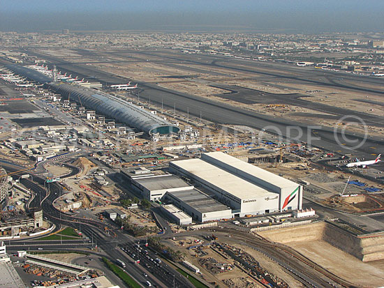 Dubai International Airport expansion project (foreground) due for completion in 2008, United Arab Emirates